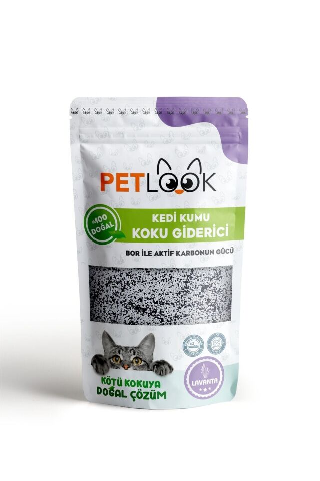 Petlook Kedi Kumu Koku Giderici, Bor ve Aktif Karbonlu Koku Giderici, Lavantalı Koku Giderici 300GRx2'li Set