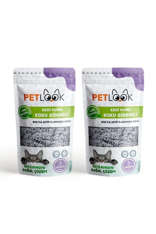 Petlook Kedi Kumu Koku Giderici, Bor ve Aktif Karbonlu Koku Giderici, Lavantalı Koku Giderici 300GRx2'li Set