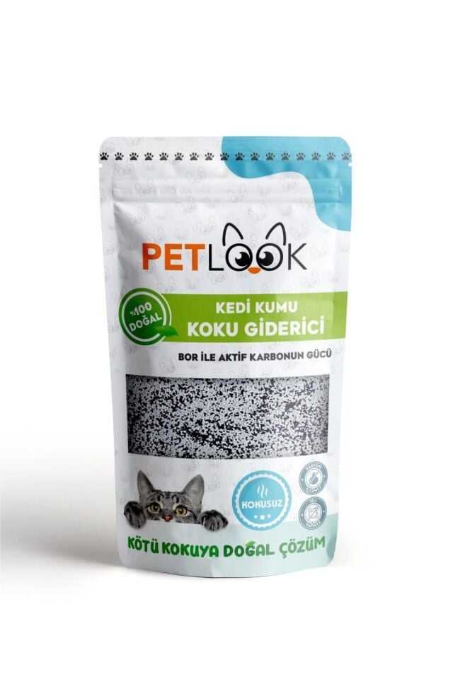 Petlook Kedi Kumu Koku Giderici, Bor ve Aktif Karbonlu Koku Giderici Kokusuz 300 GR,