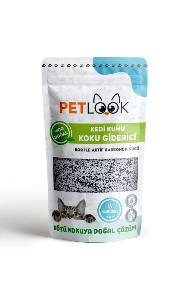 Petlook Kedi Kumu Koku Giderici, Bor ve Aktif Karbonlu Koku Giderici Kokusuz 300 GR, 2'li Set