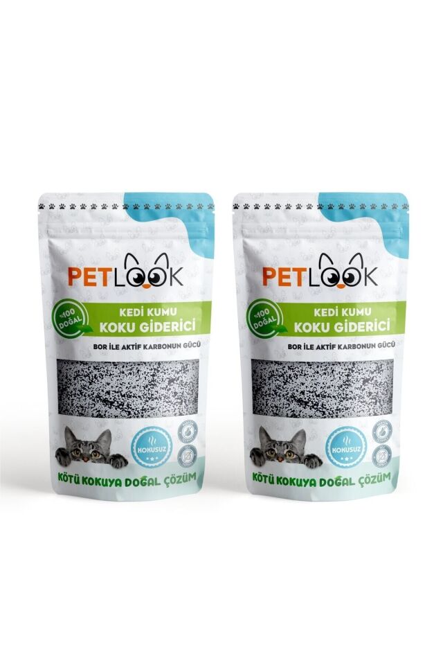 Petlook Kedi Kumu Koku Giderici, Bor ve Aktif Karbonlu Koku Giderici Kokusuz 300 GR, 2'li Set