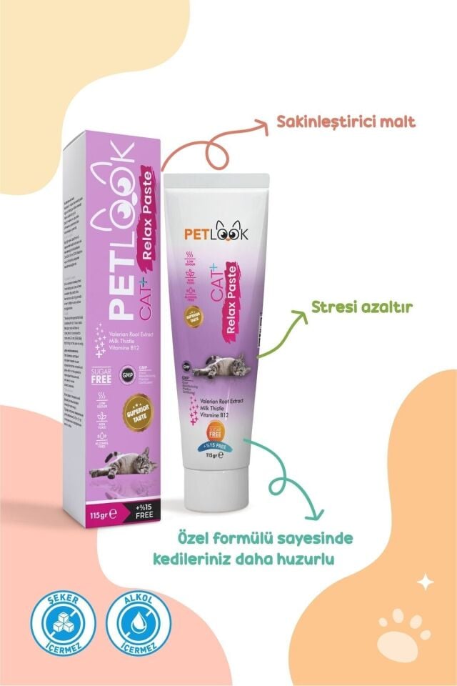 Petlook Sakinleştirici, Stres Azaltıcı ve Rahatlatıcı Relax Kedi Maltı Be calming, Kedi Vitamini, Kedi Ödülü