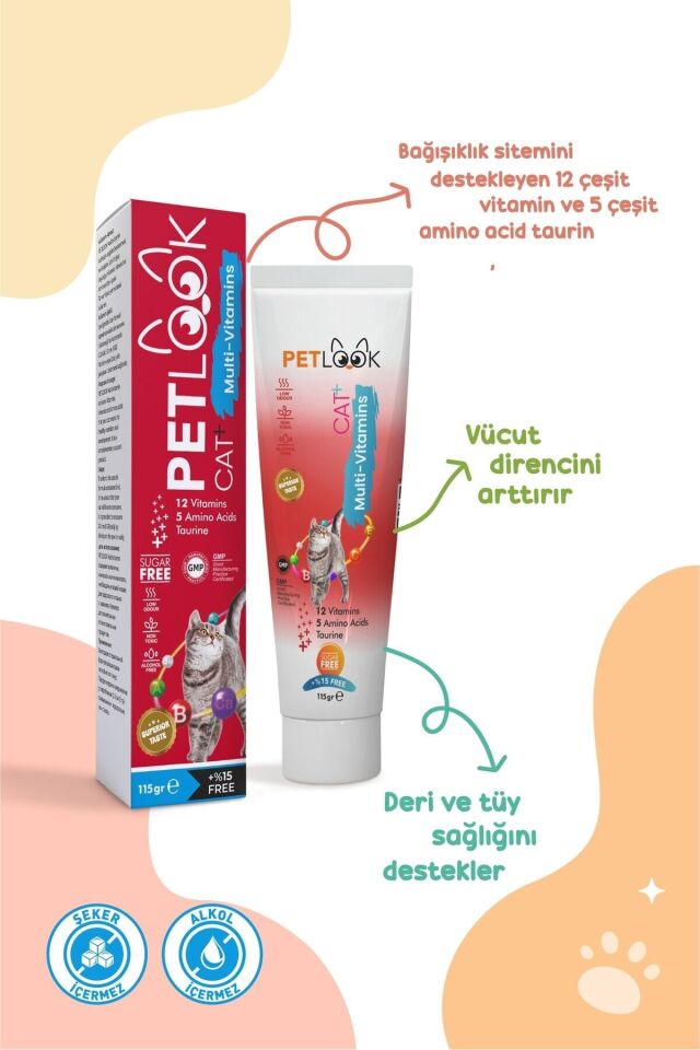 Petlook Multivitamin Kedi Maltı 115 GR, Kedi Malti, Kedi Ödülü ve Kedi Vitamini