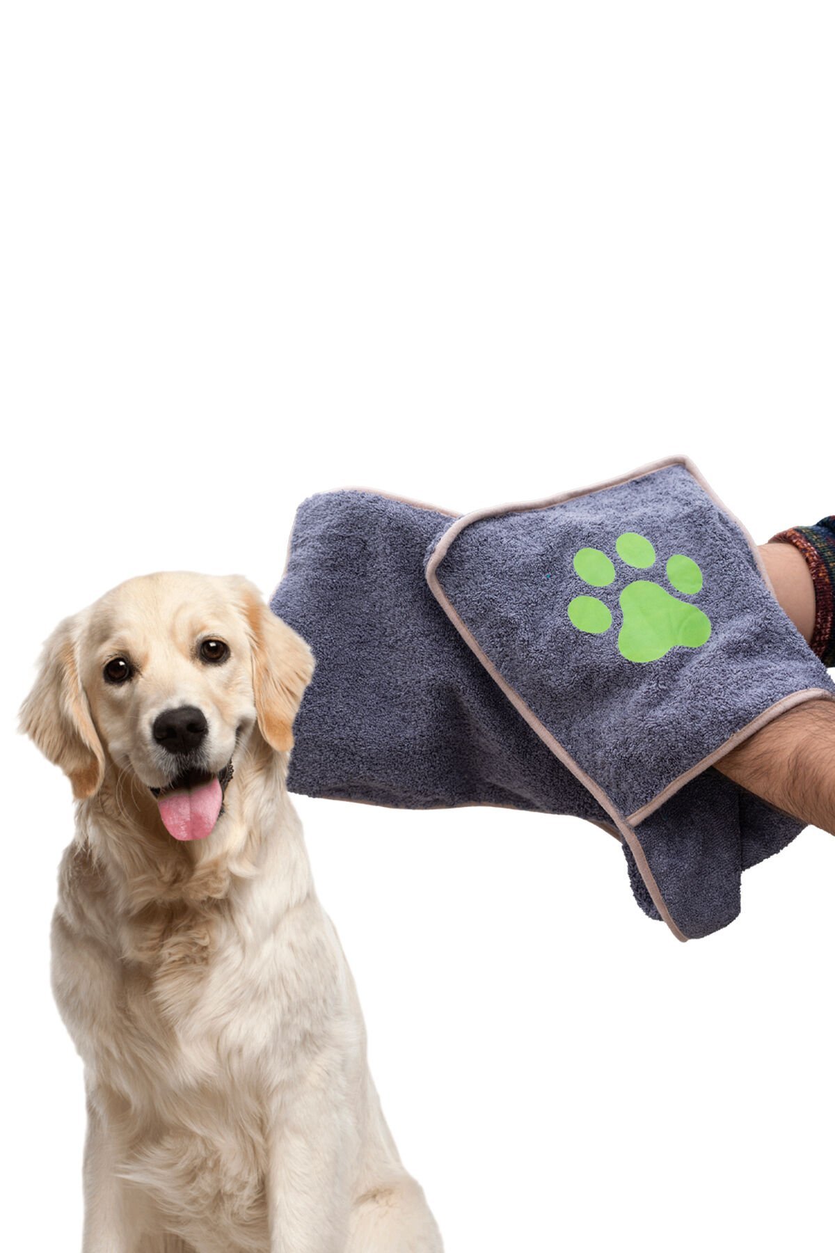 Köpek ve Kedi Pati Kurulama Havlusu, Cepli Köpek Havlusu, Kedi Havlusu, Mikrofiber Havlu 80x25 cm