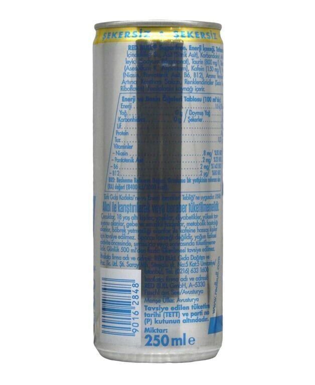 Red Bull Enerji İçeceği Şekersiz 250 ml X 24'lü Paket