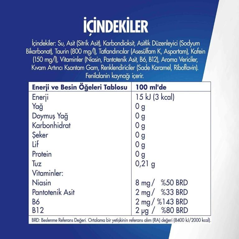 Red Bull Enerji İçeceği Şekersiz 250 ml X 24'lü Paket