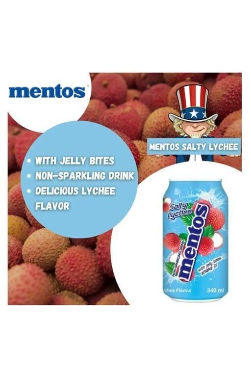 Mentos Non-Sparkling Drink Salty Lychee 340ml