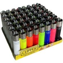 Clipper Reusable Mikro Metalik Renkli Çakmak 48'li