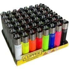 Clipper Reusable Mikro Metalik Renkli Çakmak 48'li