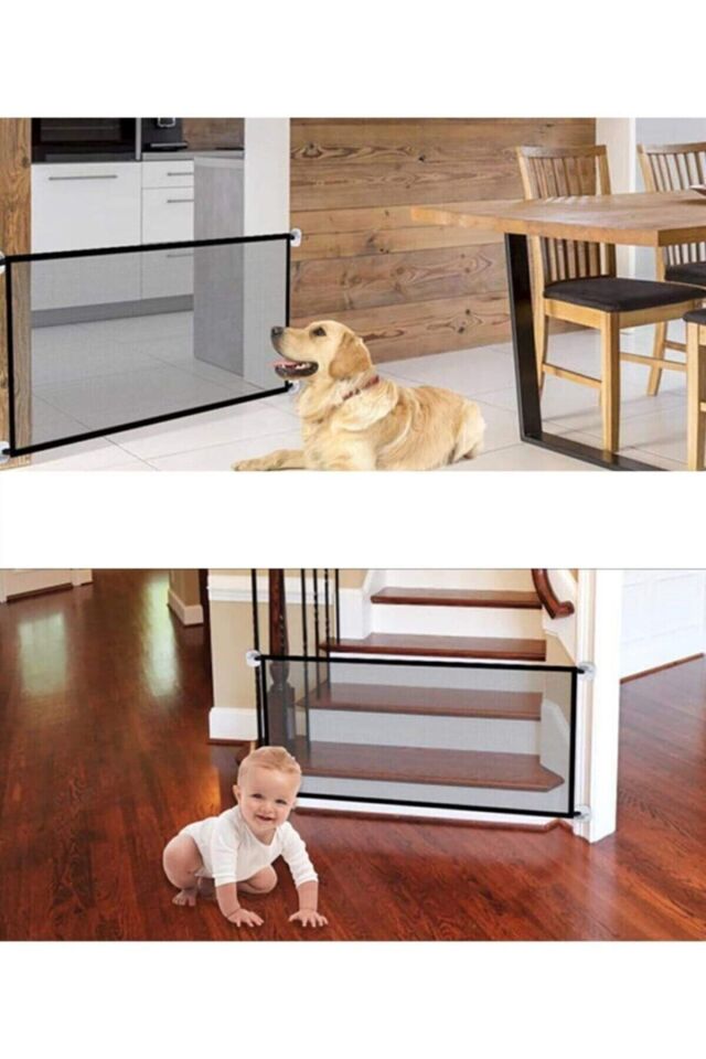 Bypet Kedi & Köpek Veya Bebekler Için Kumaş Çit - Kapı Bariyeri (90 Cm X 75 Cm)