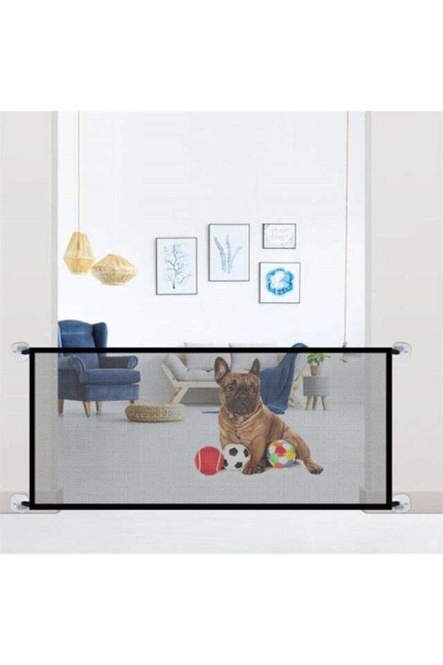 Bypet Kedi & Köpek Veya Bebekler Için Kumaş Çit - Kapı Bariyeri (90 Cm X 75 Cm)