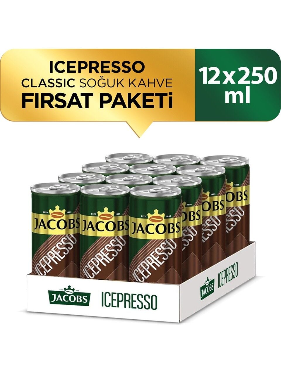 Jacobs Icepresso Classic Soğuk Kahve 250 ml x 12 Adet