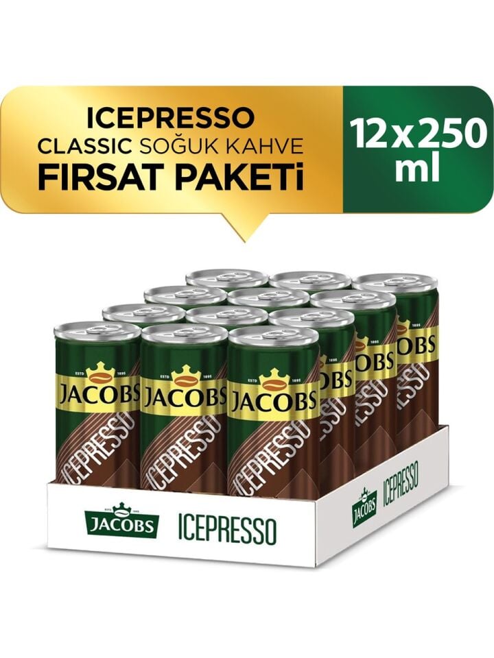 Jacobs Icepresso Classic Soğuk Kahve 250 ml x 12 Adet