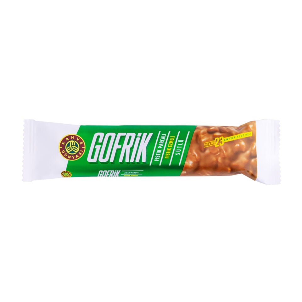 Kahve Dünyası Gofrik Antep Fıstıklı Sütlü Çikolata Kaplamalı Gofret 33 gr