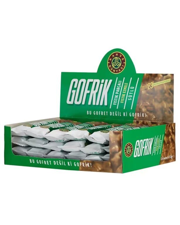 Kahve Dünyası Gofrik Antep Fıstıklı Sütlü Çikolata Kaplamalı Gofret 33 gr