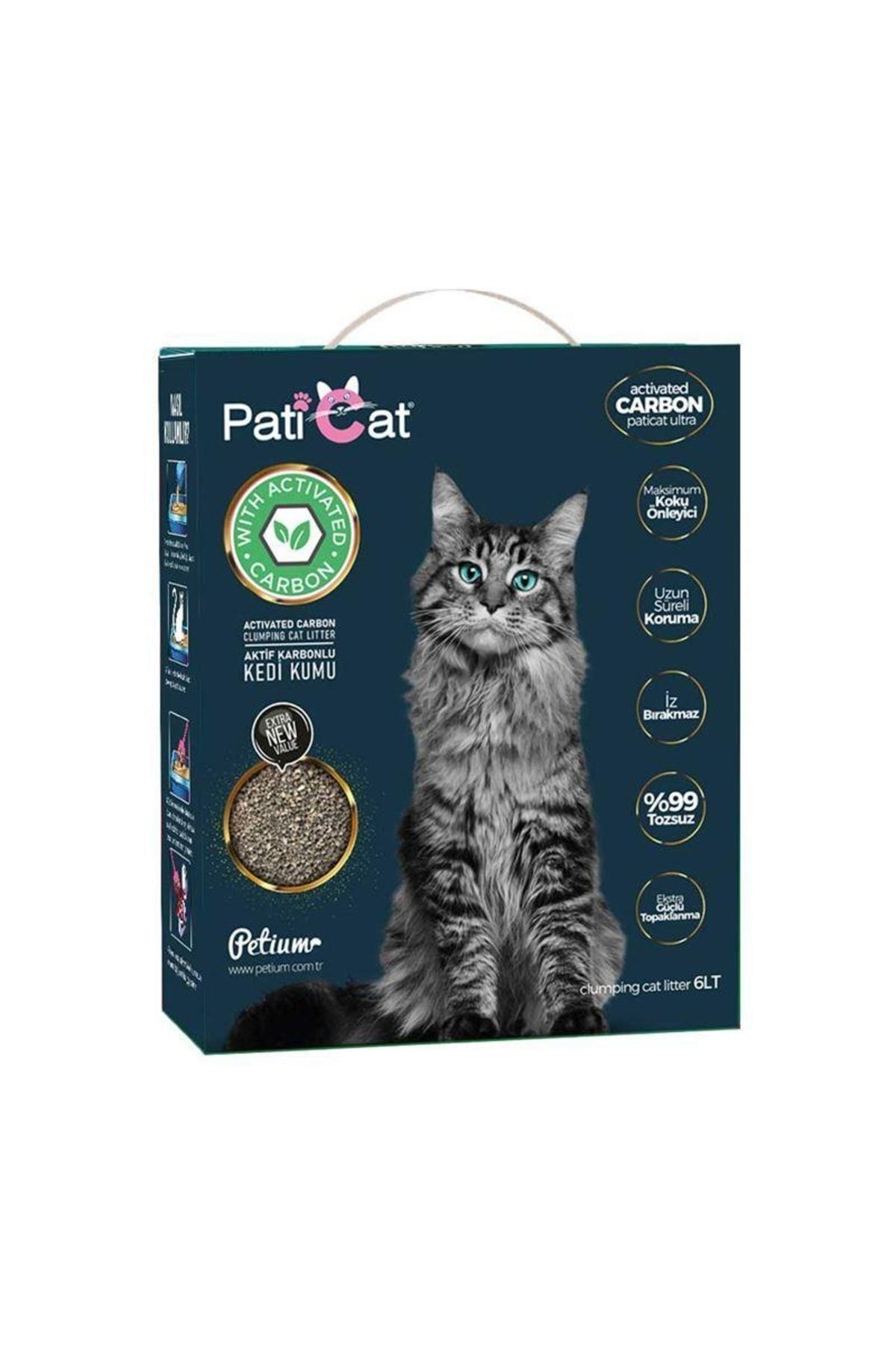 Aktif Karbonlu Topaklanan Kedi Kumu 6 Lt