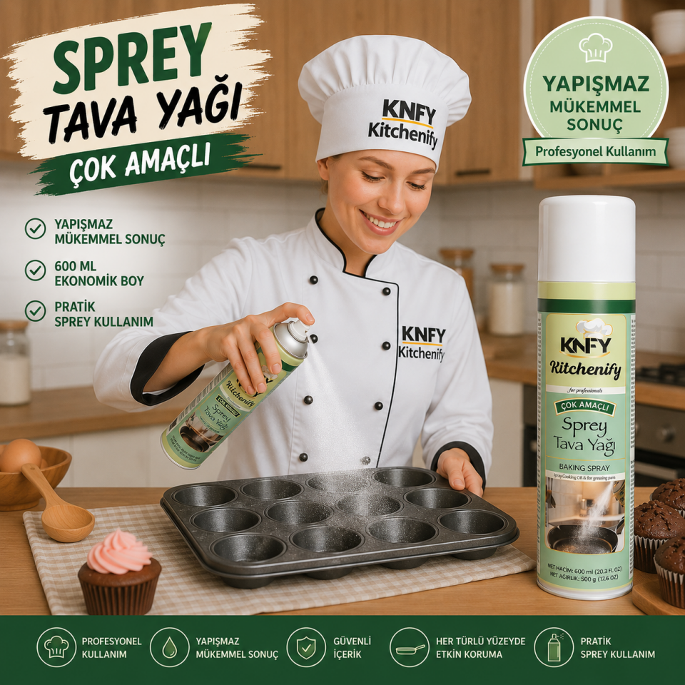 Kitchenify Sprey Tava Yağı 600 ML