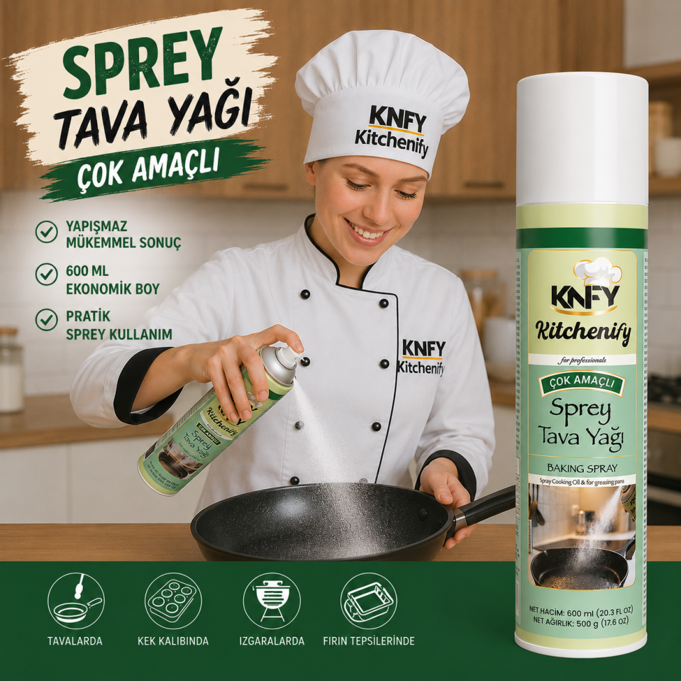 Kitchenify Sprey Tava Yağı 600 ML