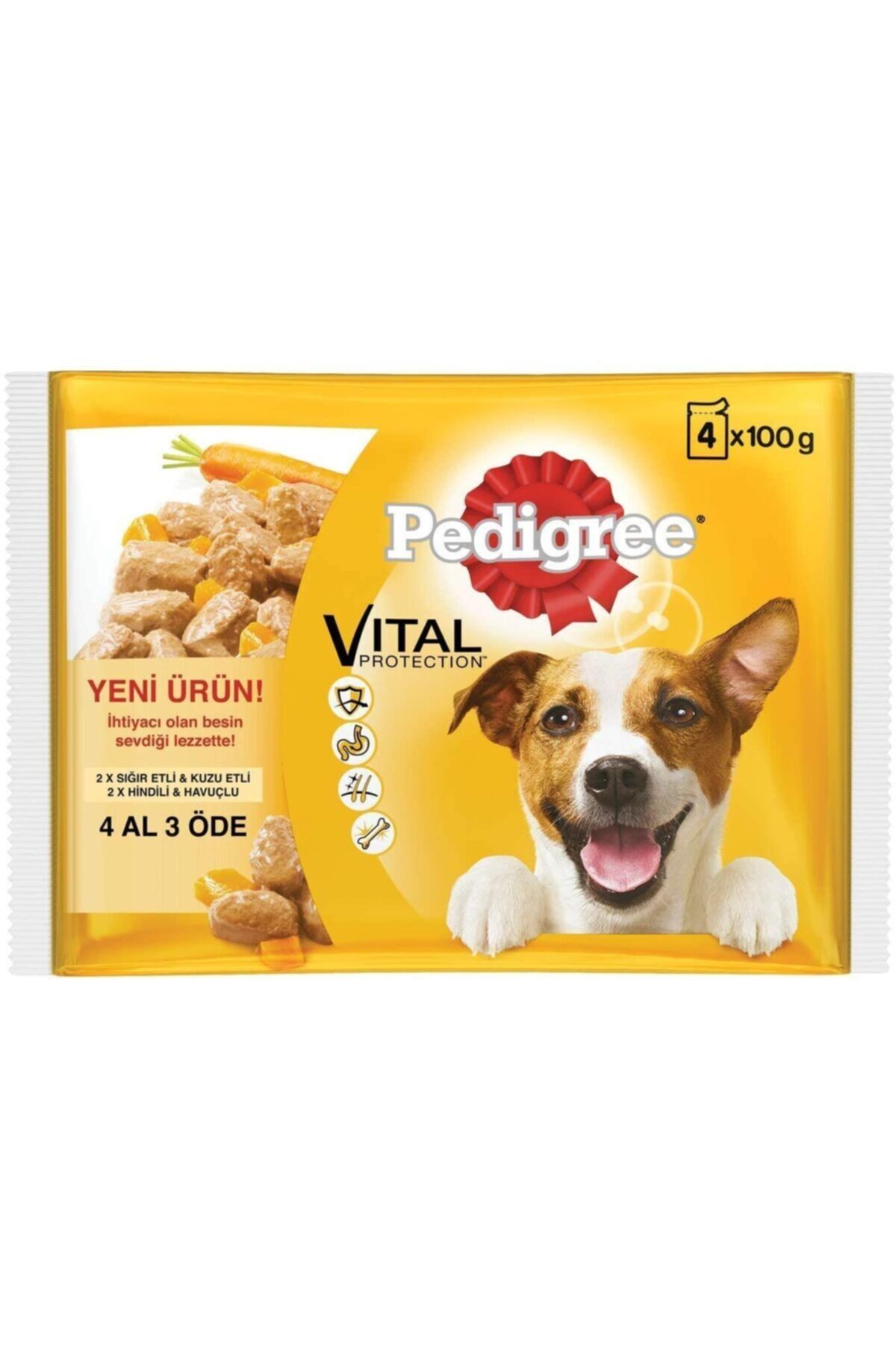 Pouch Et Çeşitleri Yaş Köpek Maması 4'lü 100 Gr X 13 Adet