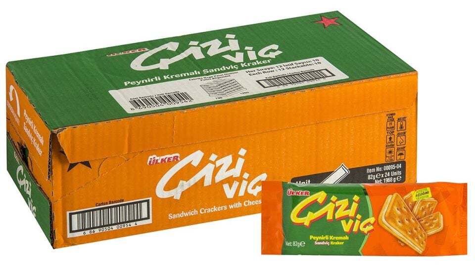 Ülker Çiziviç Peynirli Sandviç Kraker 82Gr x 24 Adet