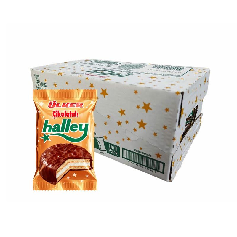 Ülker Halley Çikolata Kaplamalı Bisküvi 30 Gr x 24 Adet