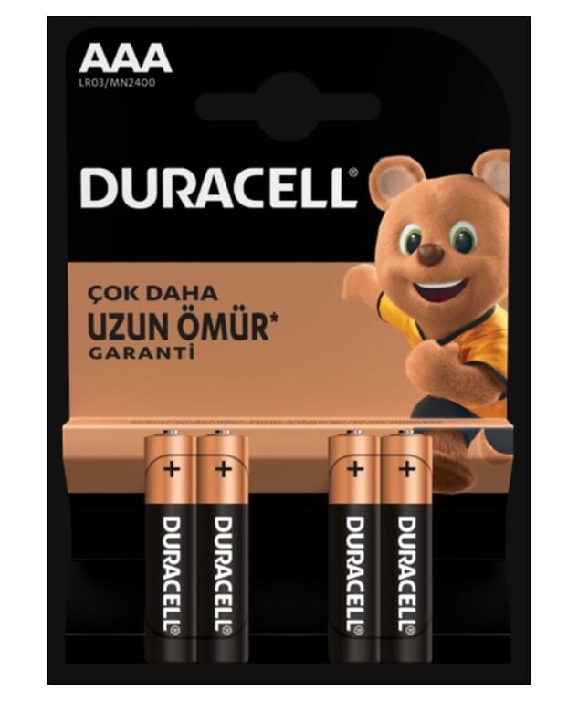 Duracell Pil Basic AAA Alkalin İnce Kalem 4'lü