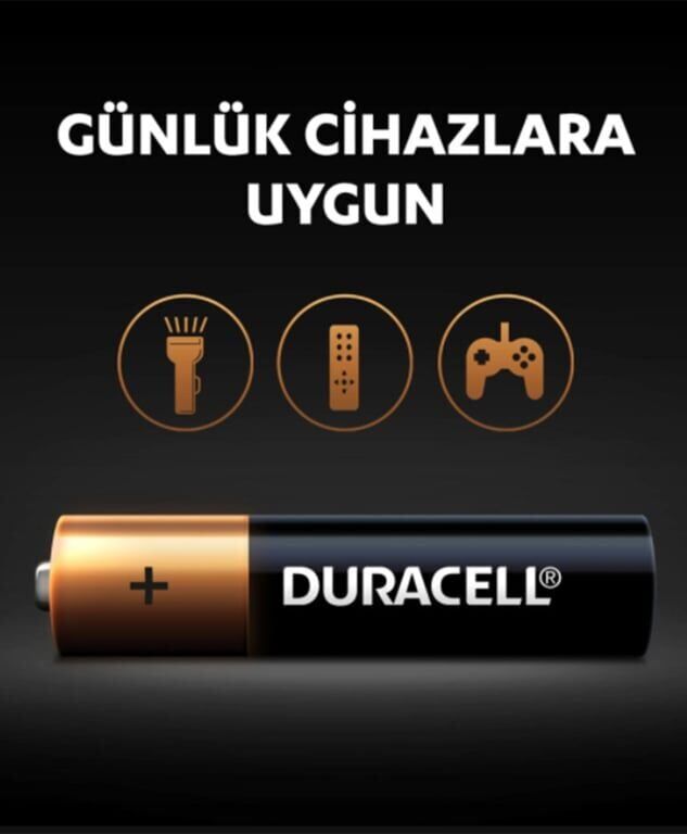 Duracell Pil Basic AAA Alkalin İnce Kalem 4'lü