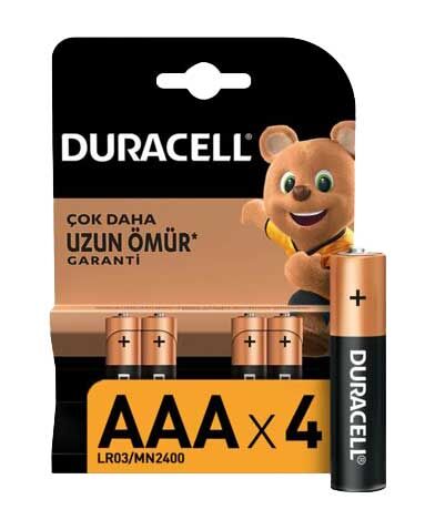 Duracell Pil Basic AAA Alkalin İnce Kalem 4'lü