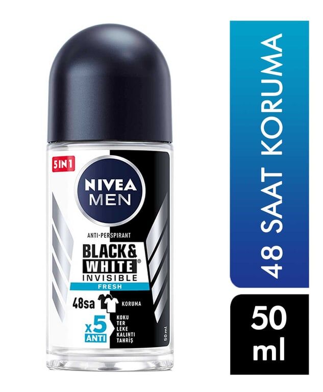 Nivea Roll On 50 ml Erkek İnvisible Black & White Fresh