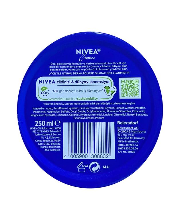 Nivea Creme Mavi Teneke Krem 250 ml