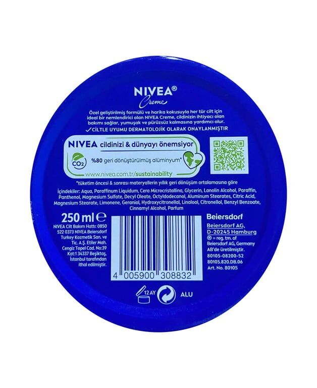 Nivea Creme Mavi Teneke Krem 250 ml