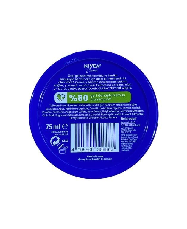 Nivea Creme Mavi Teneke Krem 75 ml