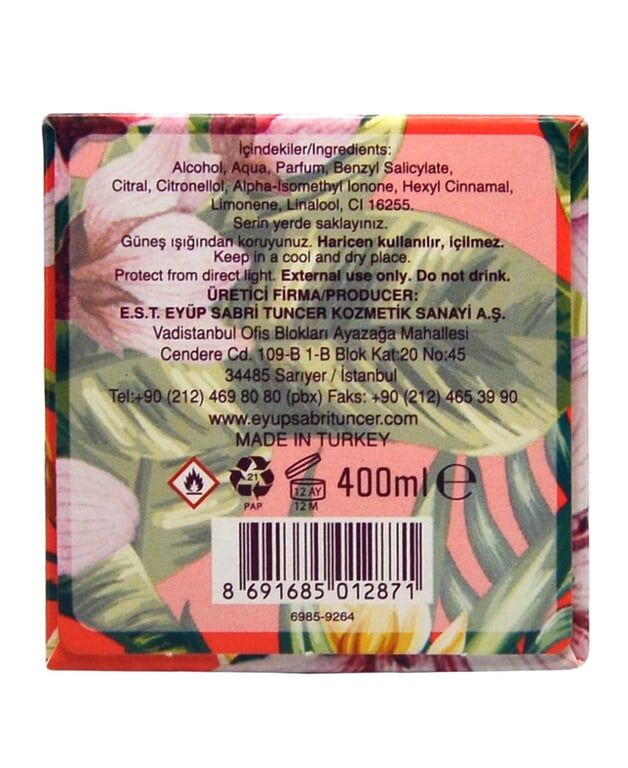 Eyüp Sabri Tuncer Japon Kirazı 68° Alkollü Kolonya 400 ml Pet