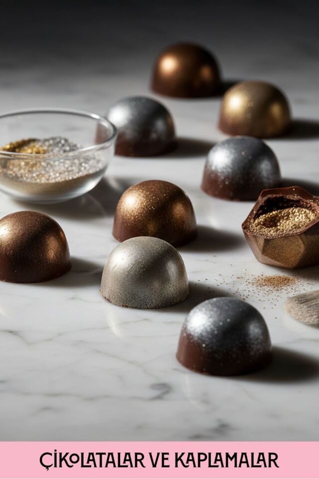 Yenilebilir Metalik Toz Gıda Boyası 4GR 4'lü Altın,Gümüş,Bakır, Set 40 GR Likit Açıcı Hediyeli