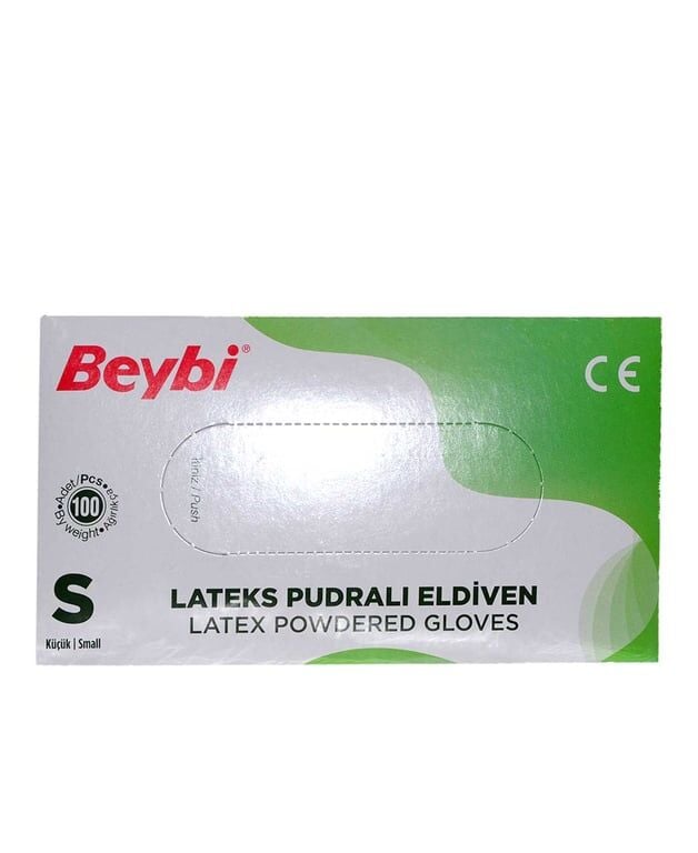 Beybi Muayene Eldiveni 100'lü Kutu Pudralı Küçük Boy Lateks