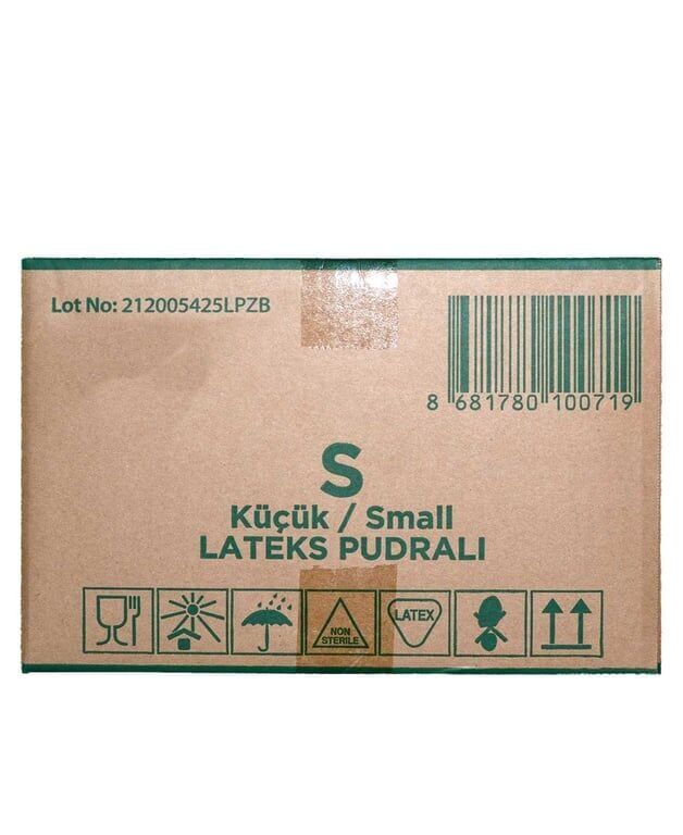 Beybi Muayene Eldiveni 100'lü Kutu Pudralı Küçük Boy Lateks