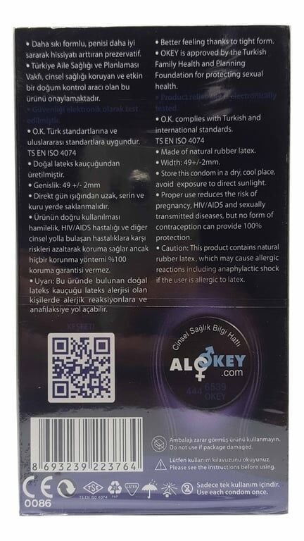 Okey Prezervatif 10'lu Sımsıkı
