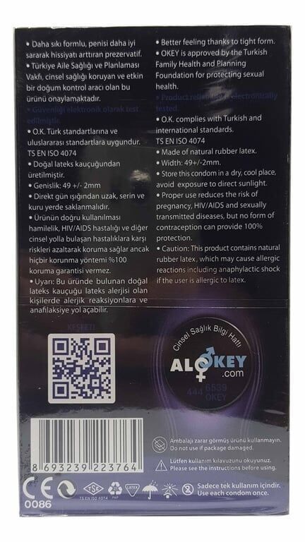 Okey Prezervatif 10'lu Sımsıkı