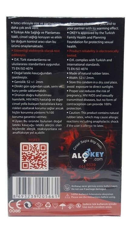 Okey Prezervatif 10'lu Sıcak Temas