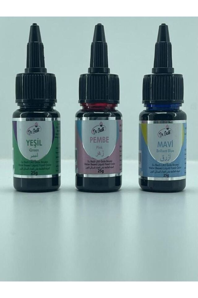 25 ml Gıda Boyası Yeşil Pembe Mavi