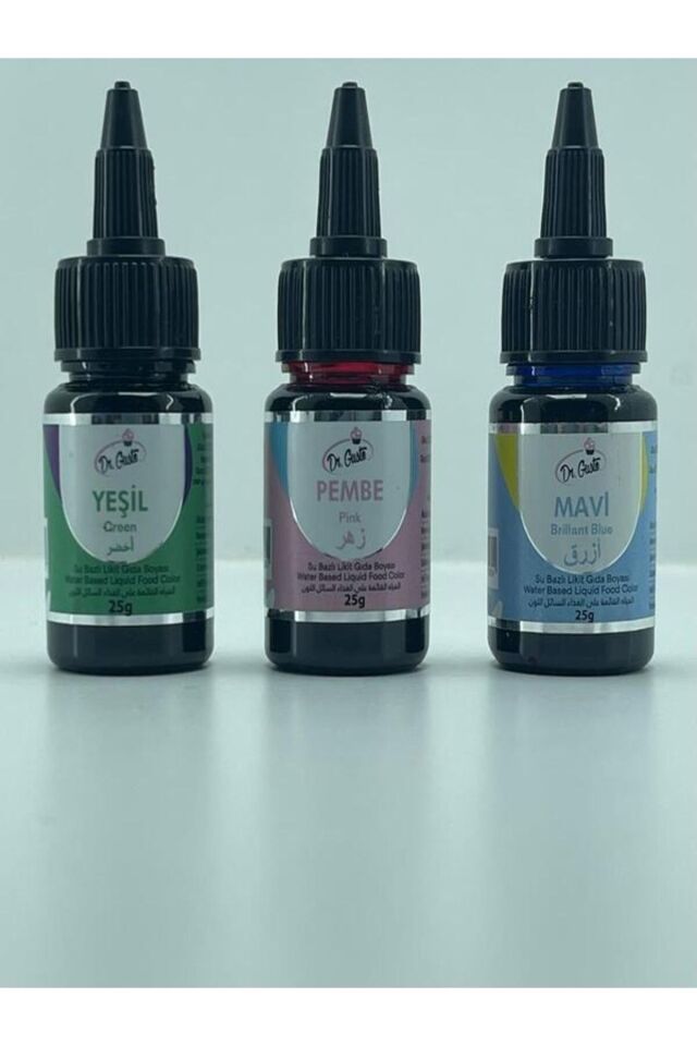 25 ml Gıda Boyası Yeşil Pembe Mavi