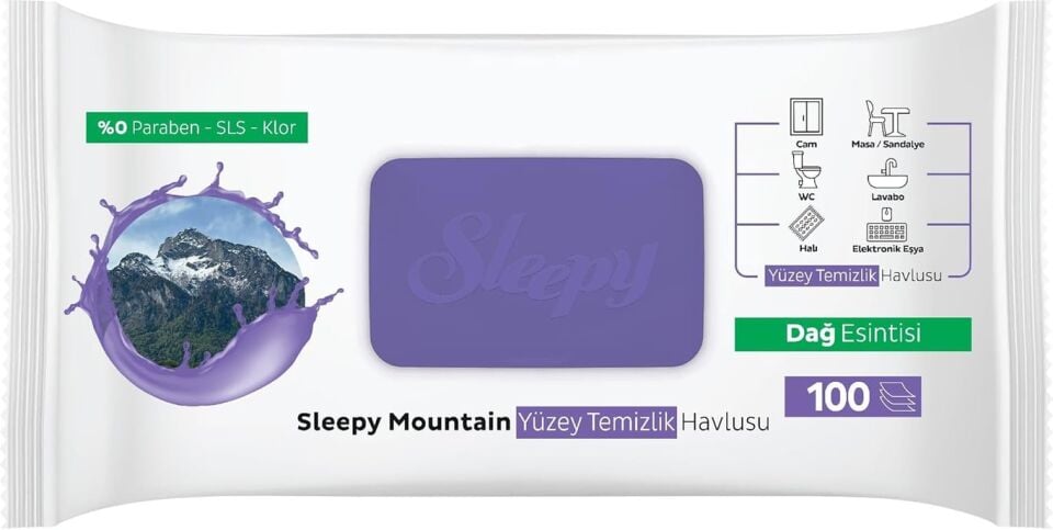 Sleepy Yüzey Temizlik Havlusu Dağ Esintisi 100lü