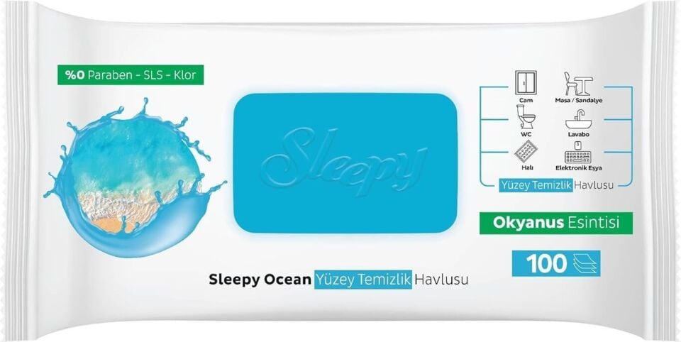 Sleepy Yüzey Temizleyici Mendil 100'lü Okyanus Esintisi