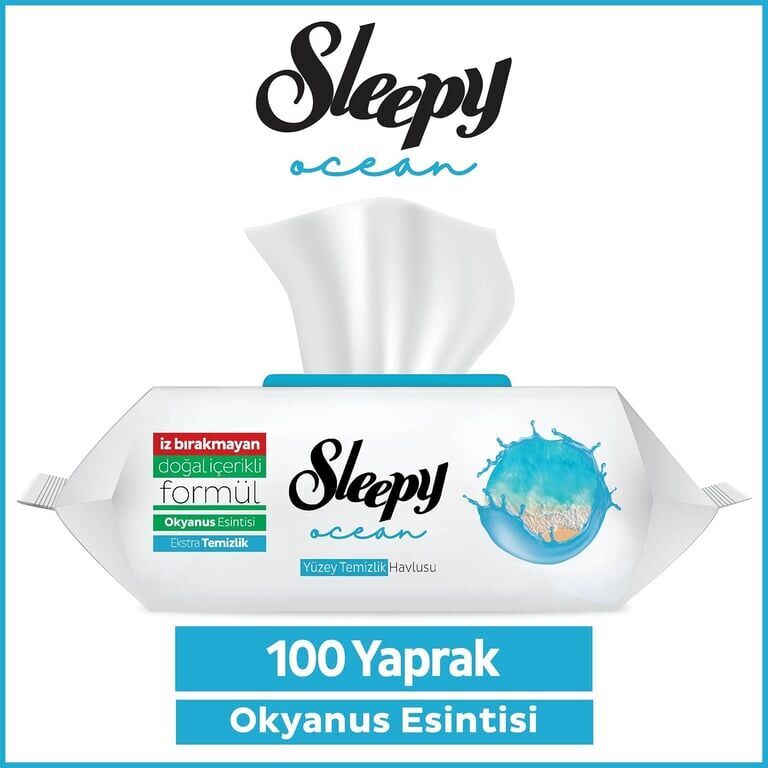 Sleepy Yüzey Temizleyici Mendil 100'lü Okyanus Esintisi