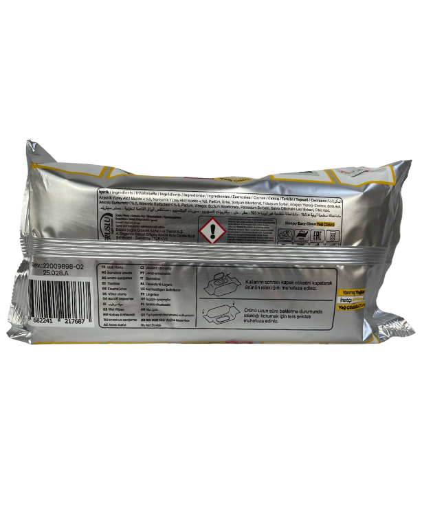 Sleepy Easy Clean Yağ Çözücü Havlu Islak Mendil 30 Yaprak