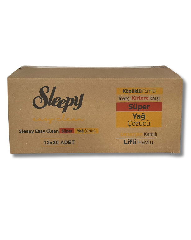 Sleepy Easy Clean Yağ Çözücü Havlu Islak Mendil 30 Yaprak