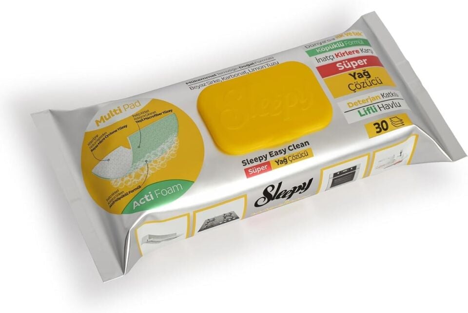 Sleepy Easy Clean Yağ Çözücü Havlu Islak Mendil 30 Yaprak
