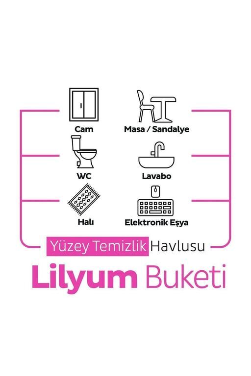 Sleepy Easy Clean Lilyum Buketi Yüzey Temizlik Havlusu Islak Mendil 100 Lü