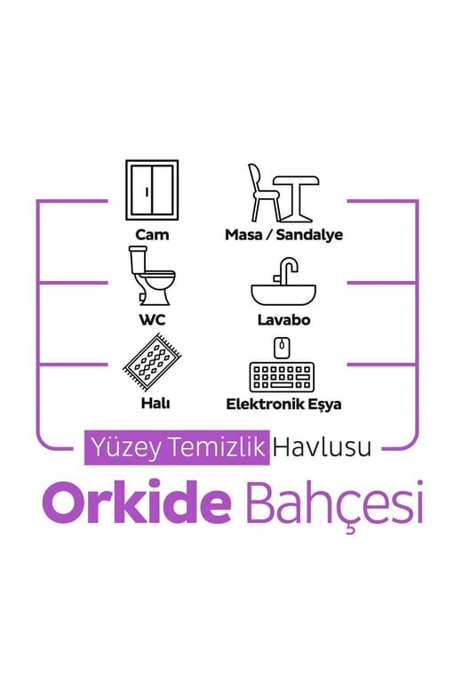 Sleepy Easy Clean Orkide Bahçesi Yüzey Temizlik Havlusu Islak Mendil 100 Lü