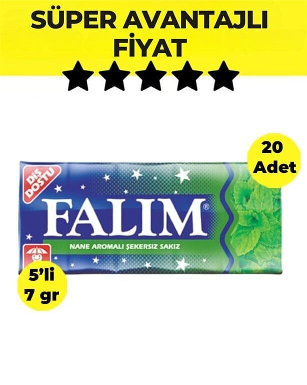 Falım Nane 5'li 7 gr 20 Adet Sakız Adet (1 Adet)